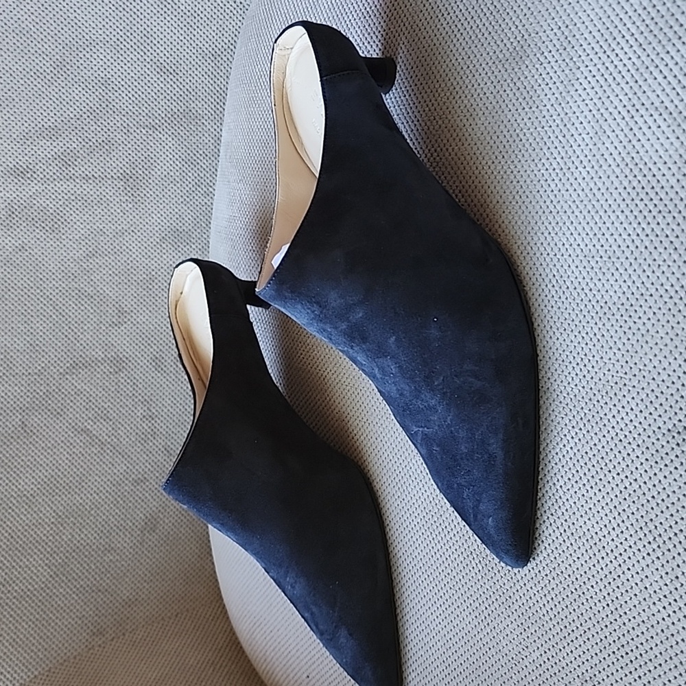 Everlane Blue Suede Mules